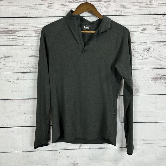REI Coop Shirt Top Womens Medium Gray Thumb holes Minimalist Base Layer Hiking - Picture 1 of 12